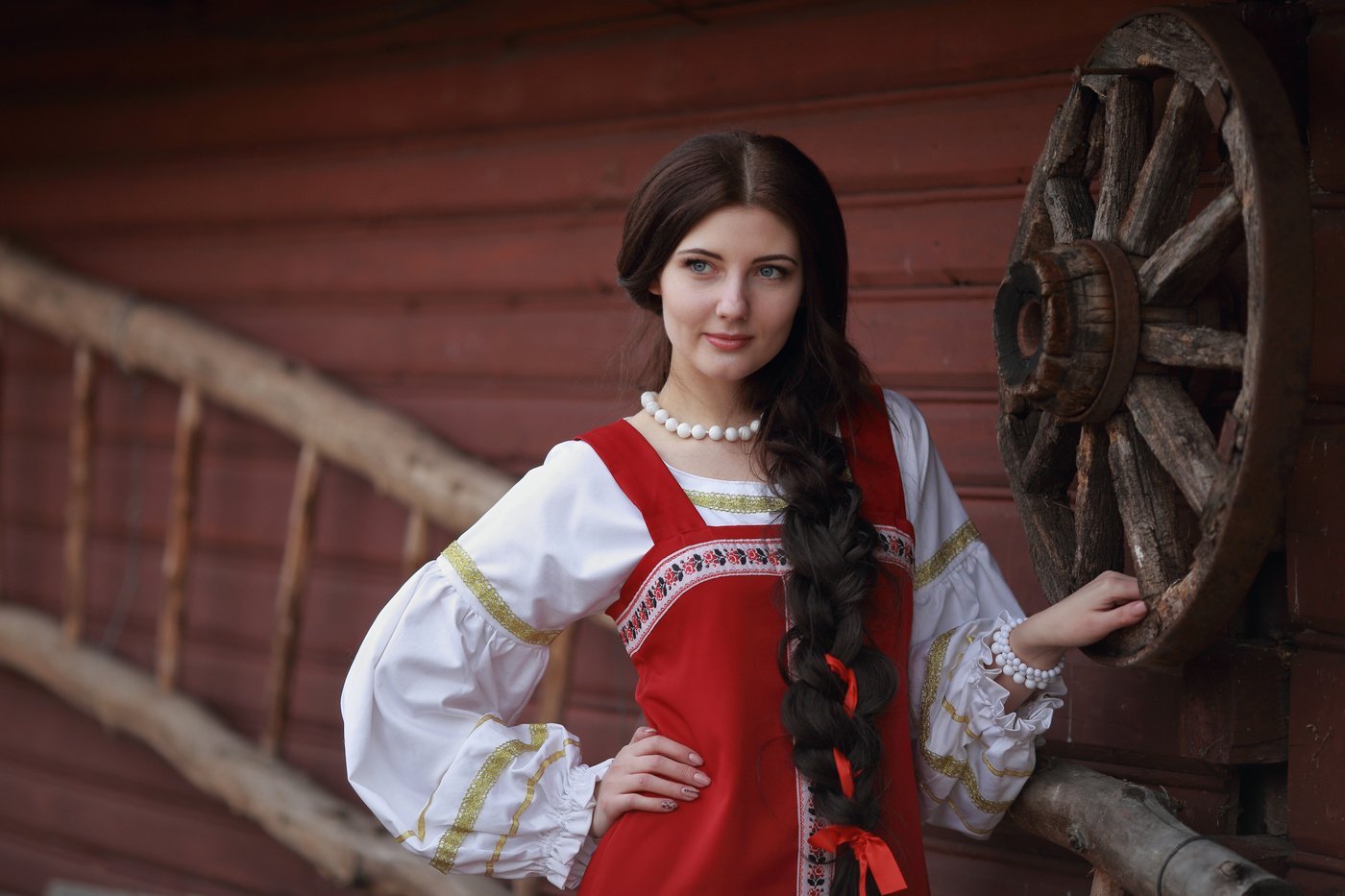 Girls in Slavic costumes in Sorokaba